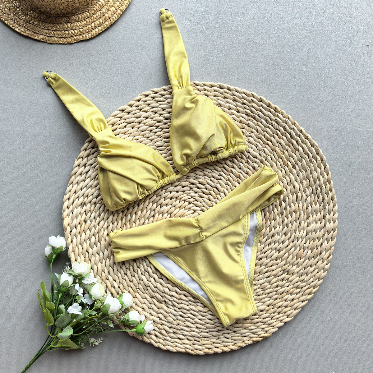 Bikini Sexy Bikini Solid Color Split Women Swimsuit Women