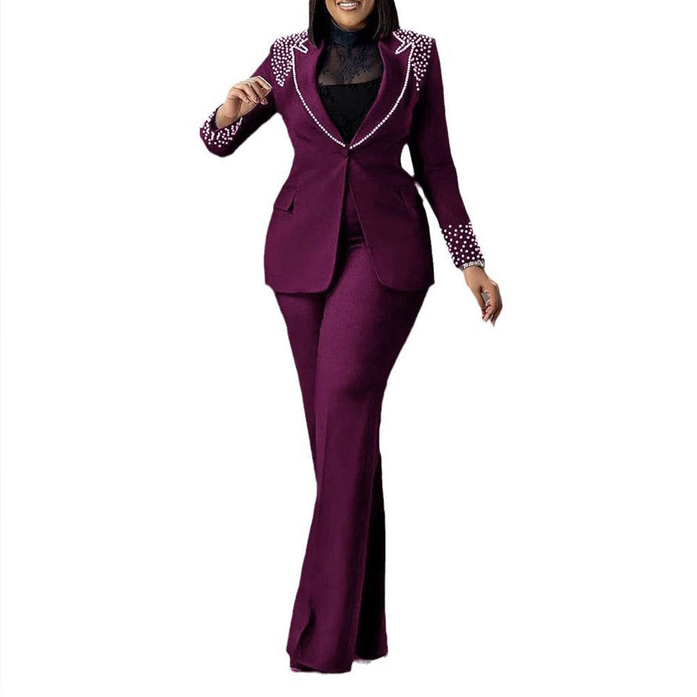Pearls Long Sleeved Slim Fit Stretch Two Piece Set