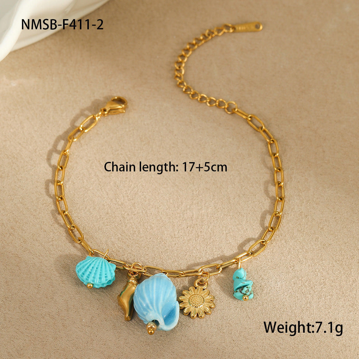 Bracelet Necklace Ornament Ocean Vacation Beach Wind Tassel Starfish Shell Embellished Necklace