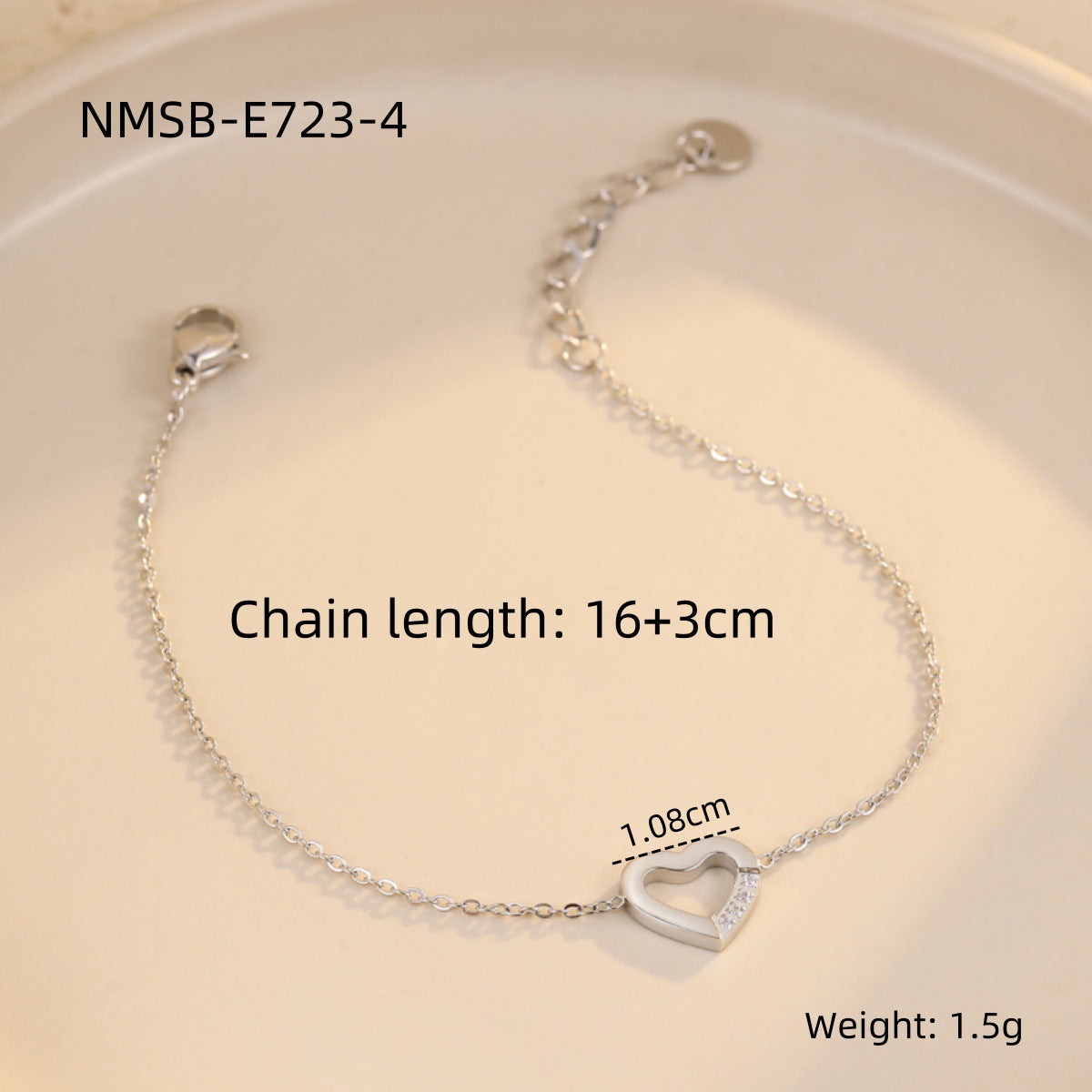 Peach Heart Hollow Out Cutout Stainless Steel Bracelet Minority Simple Couple Same Heart Shaped Bracelet Titanium Steel Bracelet
