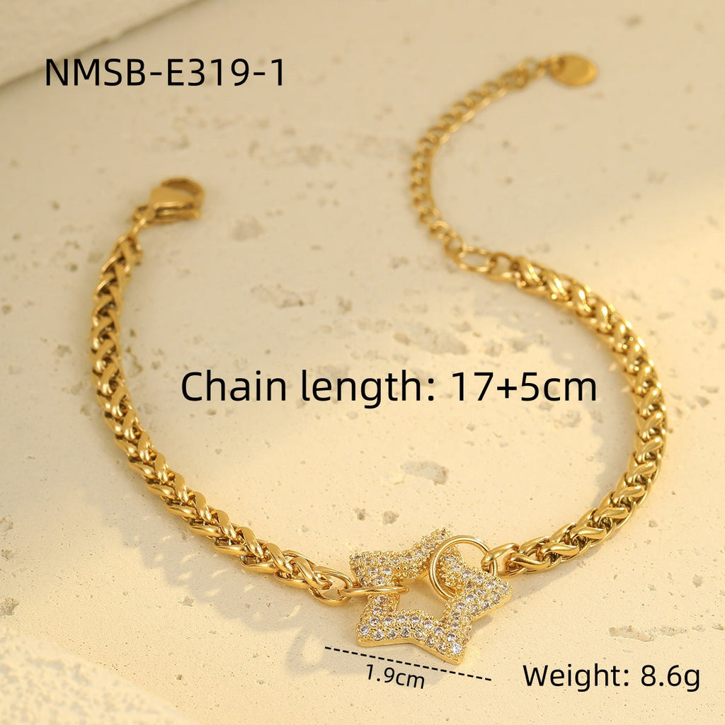 Bracelet Affordable Luxury Star Bracelet Niche Advanced Stainless Steel Bracelet Wild Bracelet Women