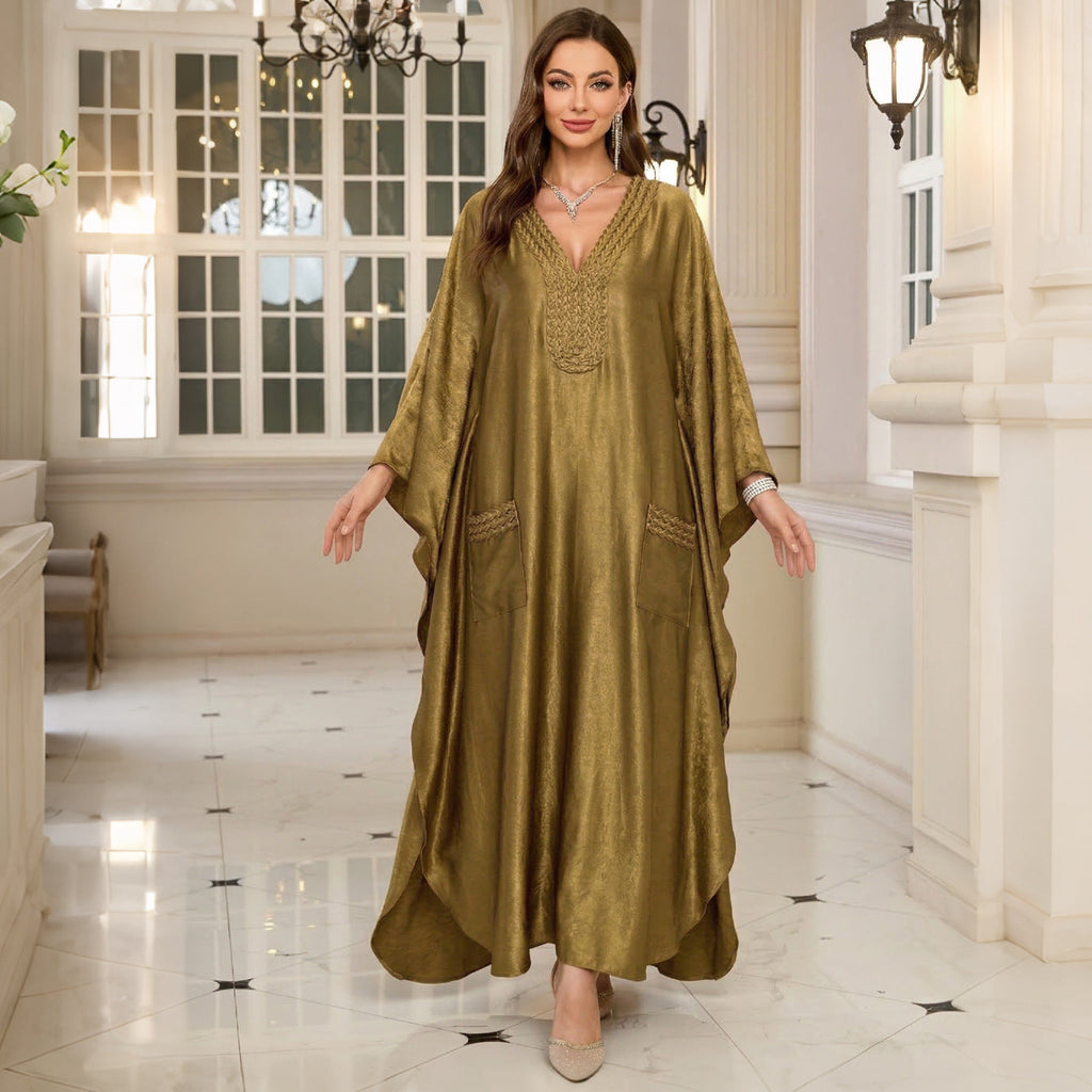 Gold Vacation Beach Coat Maxi Dress Women Loose Maxi Dress Swimsuit Blouse Sun Protective Clothing