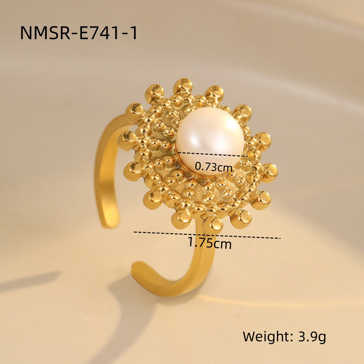 Stainless Steel Ring Exaggerated Irregular Asymmetric Geometric Abstract Plated 18K Gold Titanium Steel Ring Bracelet