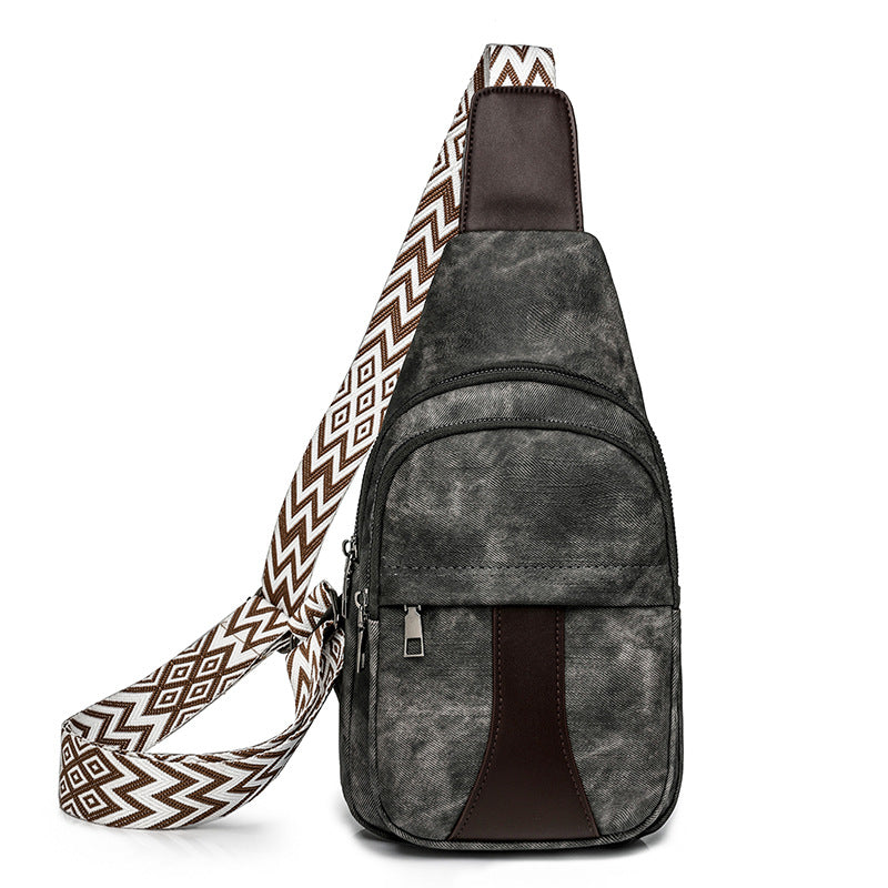 Chest Bag Women Casual Messenger Bag Women Retro Soft Leather Shoulder Bag Backpack