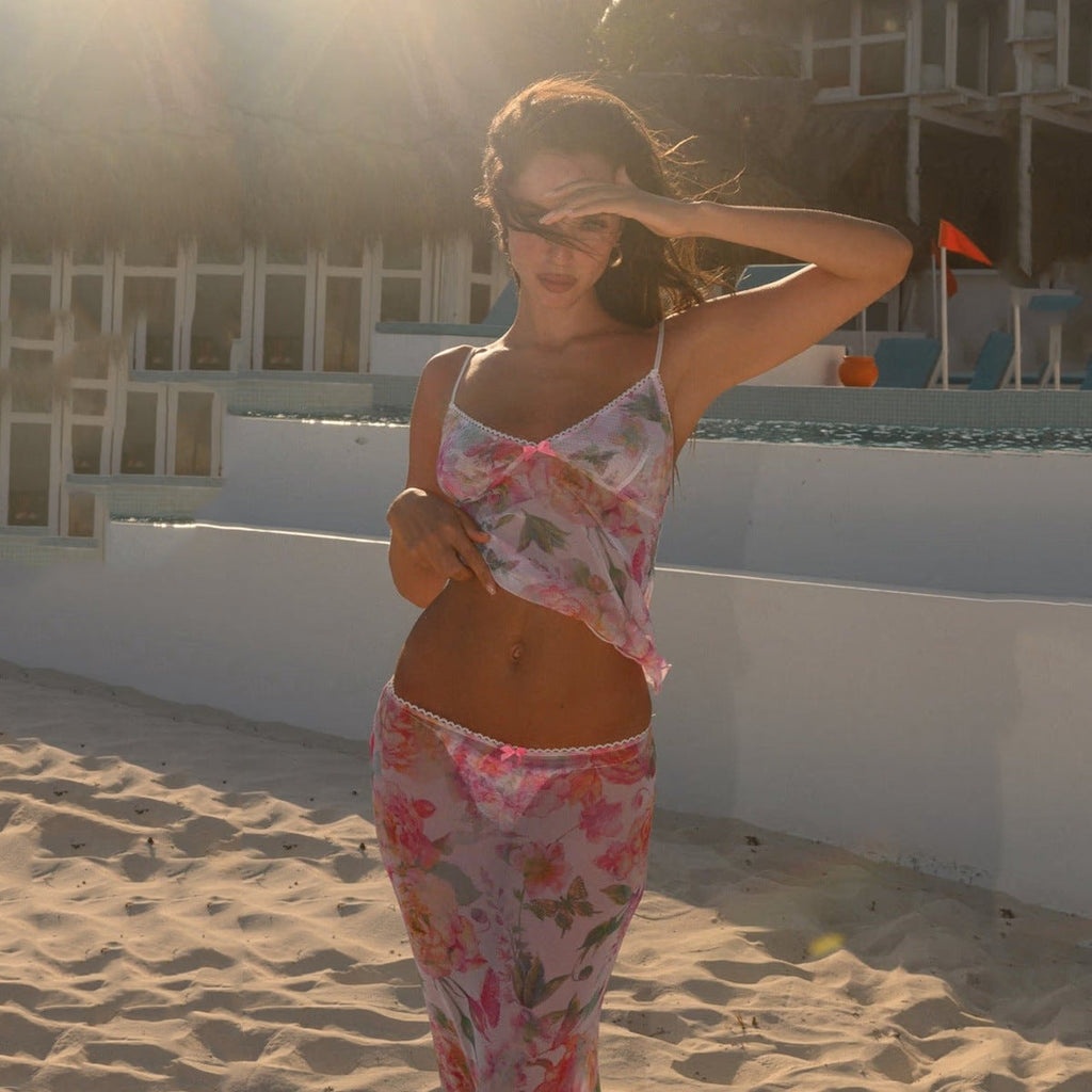 Beach Dress Bikini Sexy Bikini Floral Gauzy Women Swimsuit Swimsuit Women