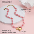 Simple All Match Office Elegant Jewelry Stainless Steel 18K Gold Plating Natural Stone Necklace Bracelet