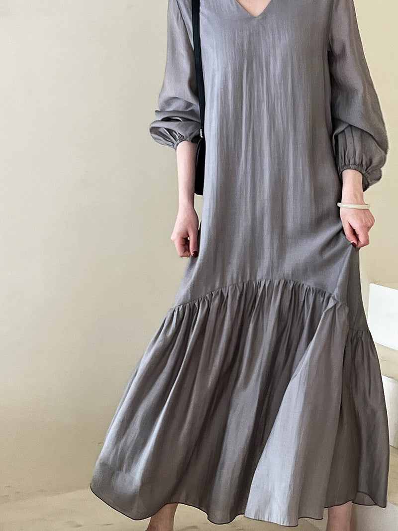 French Design Fishtail Dress Spring Loose Gentle Long Dress