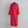 Cotton Linen Dress Women Autumn Lazy Casual Loose Robe Collared Tied Maxi Dress