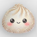 Kawaii Dumpling Plush Pillow – Cute Sparkle Steamed Bun Cushion